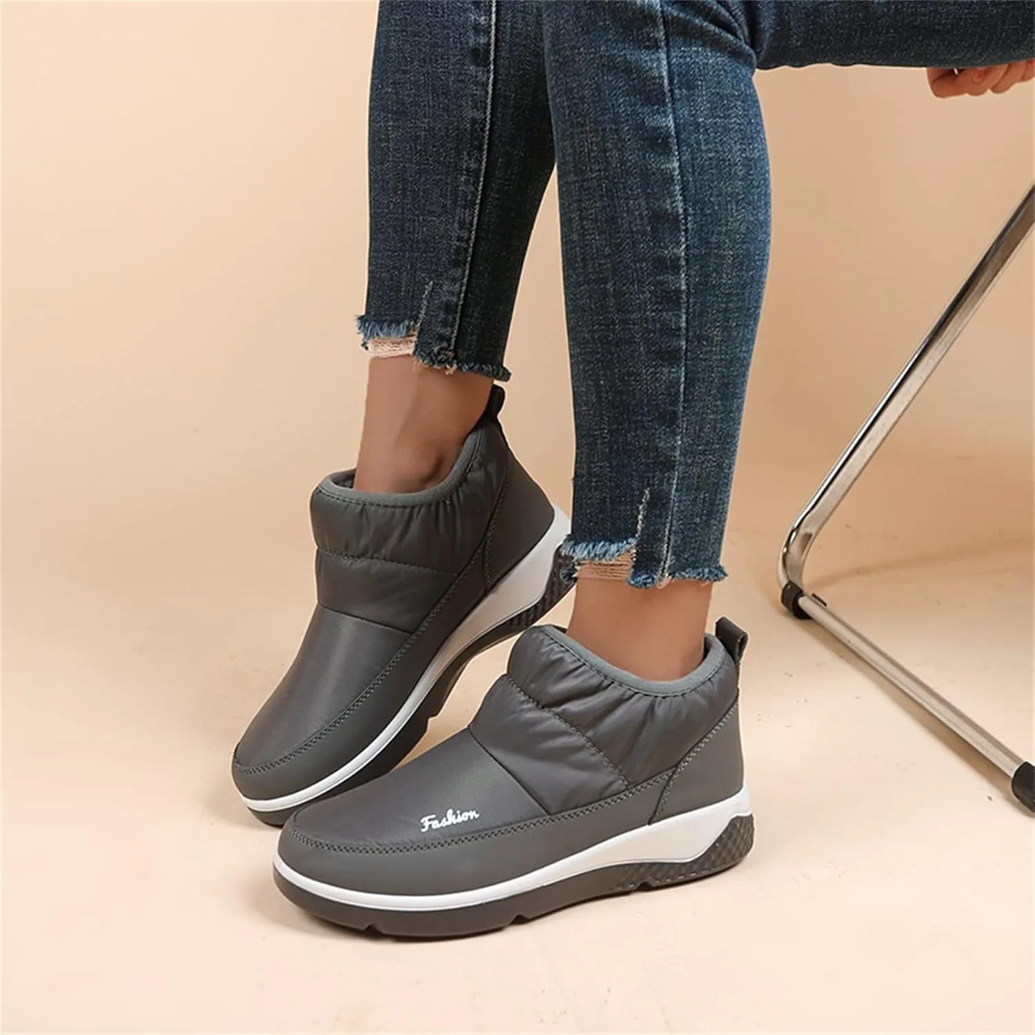Snow Boots for Women Wide Calf Snow Booties for Women 2023 Womens Waterproof Boots Winter Zapatos De Nieve Mujer Womens Black Hiking Boots Waterproof Lightweight