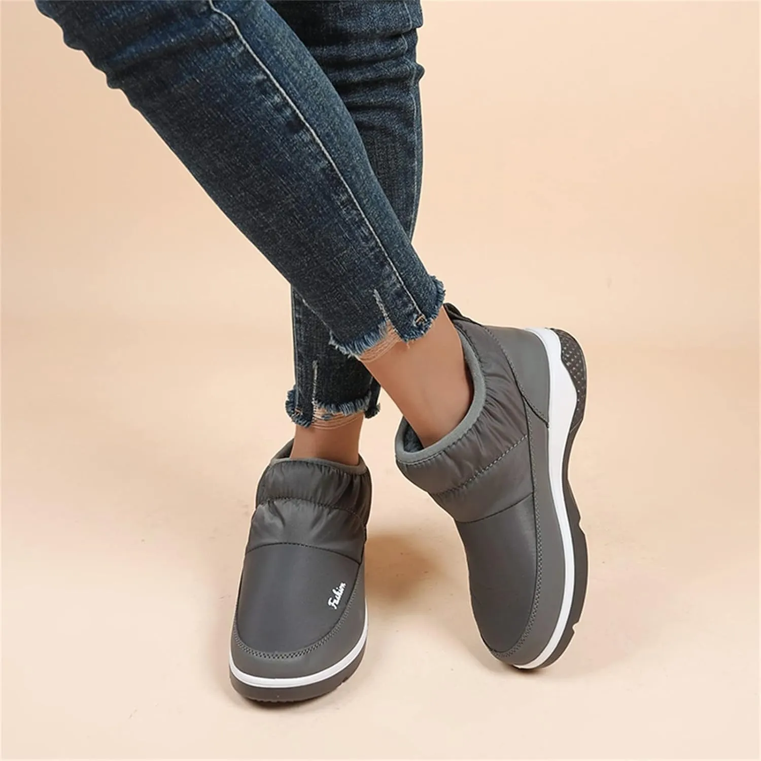 Snow Boots for Women Wide Calf Snow Booties for Women 2023 Womens Waterproof Boots Winter Zapatos De Nieve Mujer Womens Black Hiking Boots Waterproof Lightweight