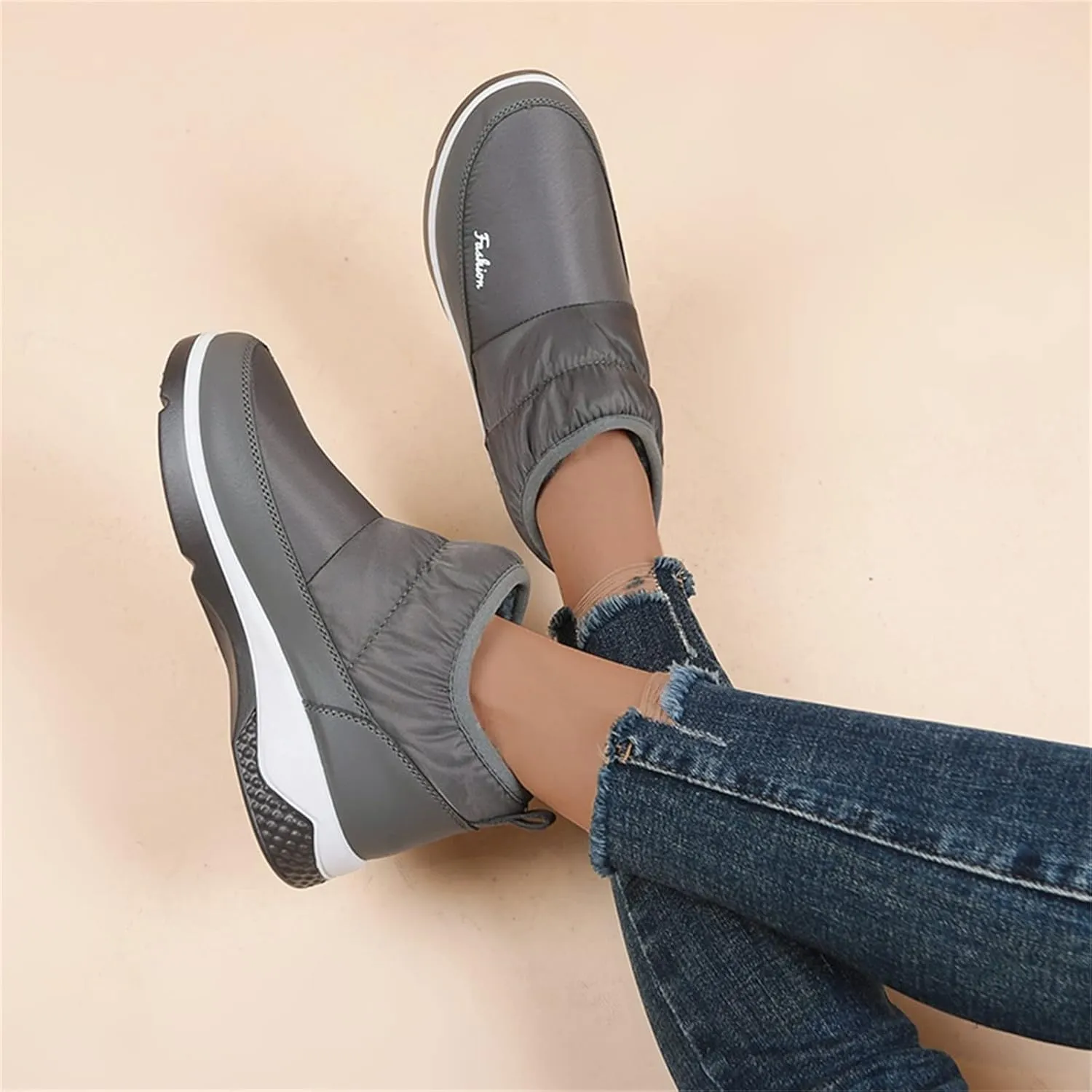 Snow Boots for Women Wide Calf Snow Booties for Women 2023 Womens Waterproof Boots Winter Zapatos De Nieve Mujer Womens Black Hiking Boots Waterproof Lightweight