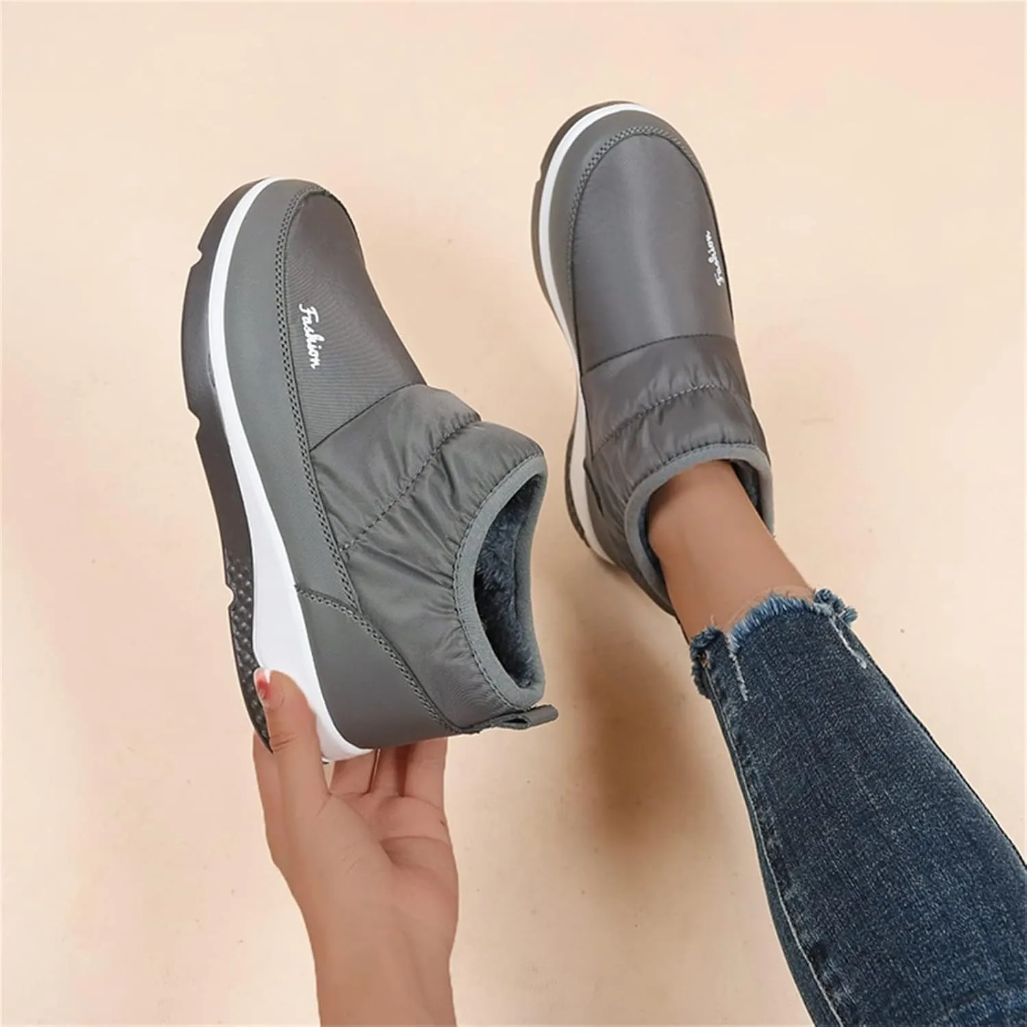 Snow Boots for Women Wide Calf Snow Booties for Women 2023 Womens Waterproof Boots Winter Zapatos De Nieve Mujer Womens Black Hiking Boots Waterproof Lightweight
