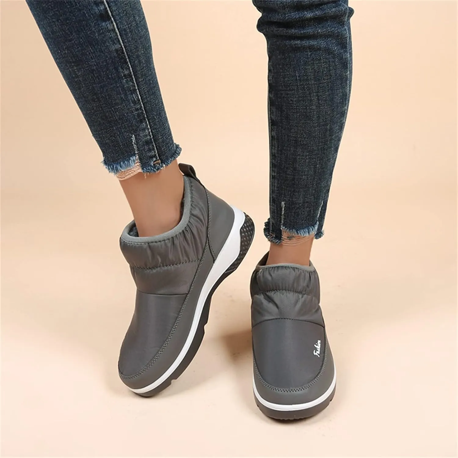 Snow Boots for Women Wide Calf Snow Booties for Women 2023 Womens Waterproof Boots Winter Zapatos De Nieve Mujer Womens Black Hiking Boots Waterproof Lightweight
