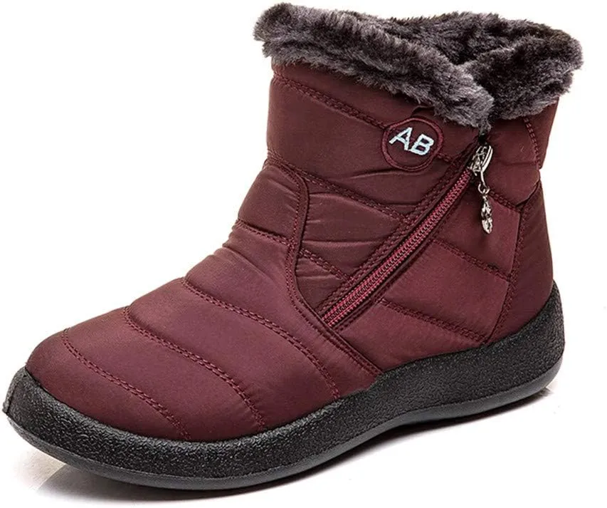 Snow Boots for Women Wide Width Women's Slip on Work Boots Waterproof Womens Snow Boots Wide Leg Women's Black Brown Tan Grey Winter Snow Boots Womens Winter Hiking Boot