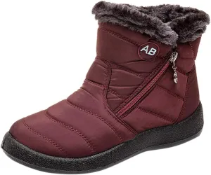 Snow Boots for Women Wide Width Women's Slip on Work Boots Waterproof Womens Snow Boots Wide Leg Women's Black Brown Tan Grey Winter Snow Boots Womens Winter Hiking Boot