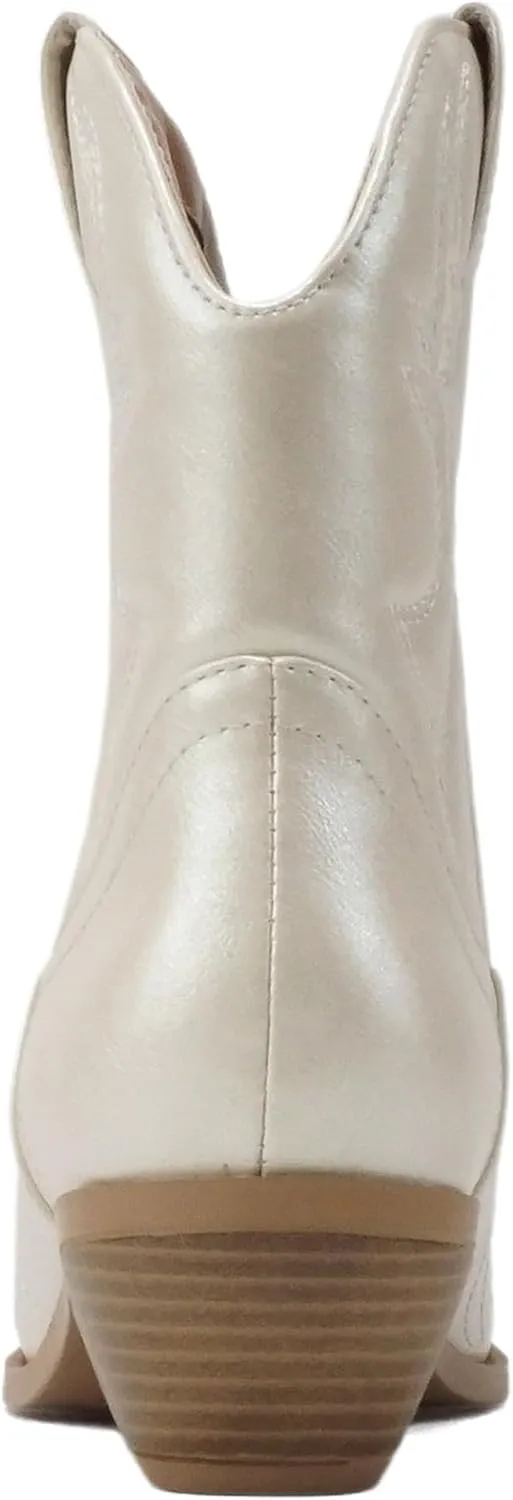 Soda Women Cowgirl Cowboy Western Stitched Ankle Boots Pointed Toe Short Booties Rigging-S (Wide Fit Available)