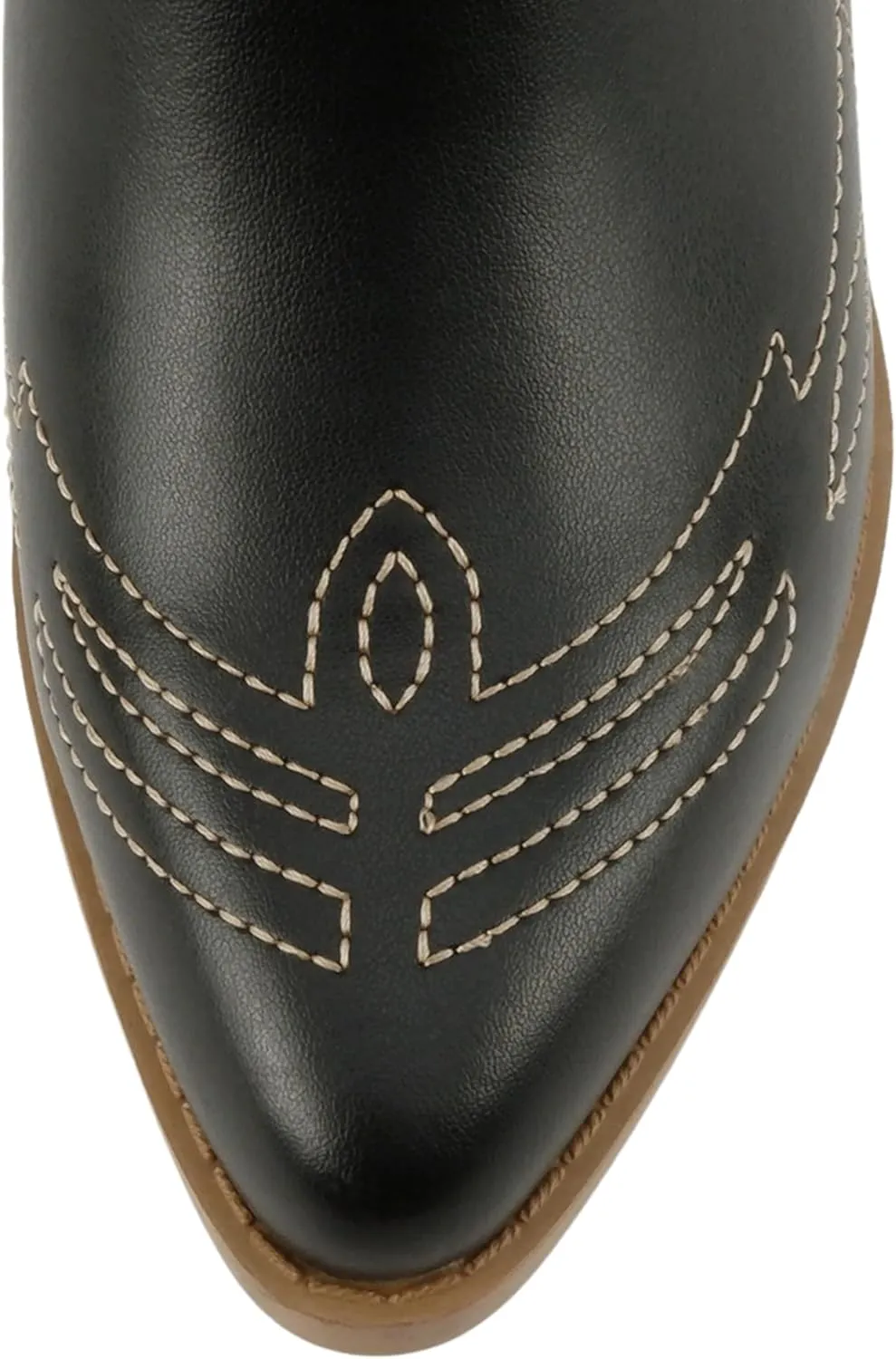 Soda Women Cowgirl Cowboy Western Stitched Ankle Boots Pointed Toe Short Booties Rigging-S (Wide Fit Available)