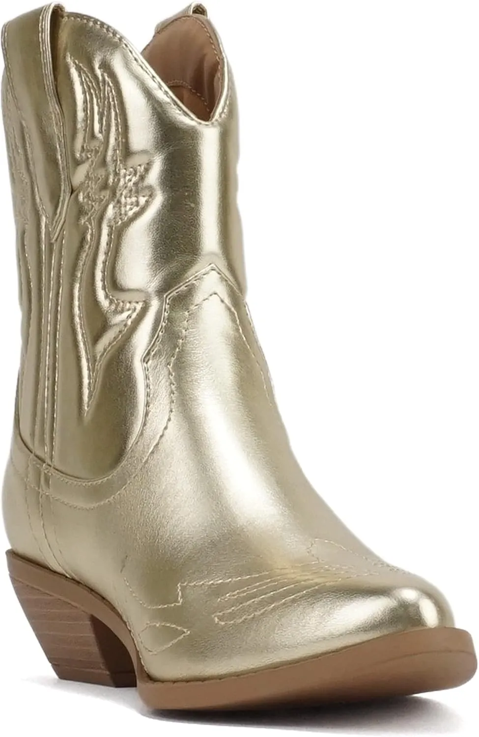 Soda Women Cowgirl Cowboy Western Stitched Ankle Boots Pointed Toe Short Booties Rigging-S (Wide Fit Available)