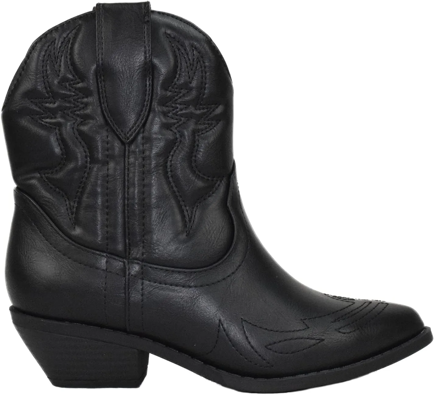 Soda Women Cowgirl Cowboy Western Stitched Ankle Boots Pointed Toe Short Booties Rigging-S (Wide Fit Available)