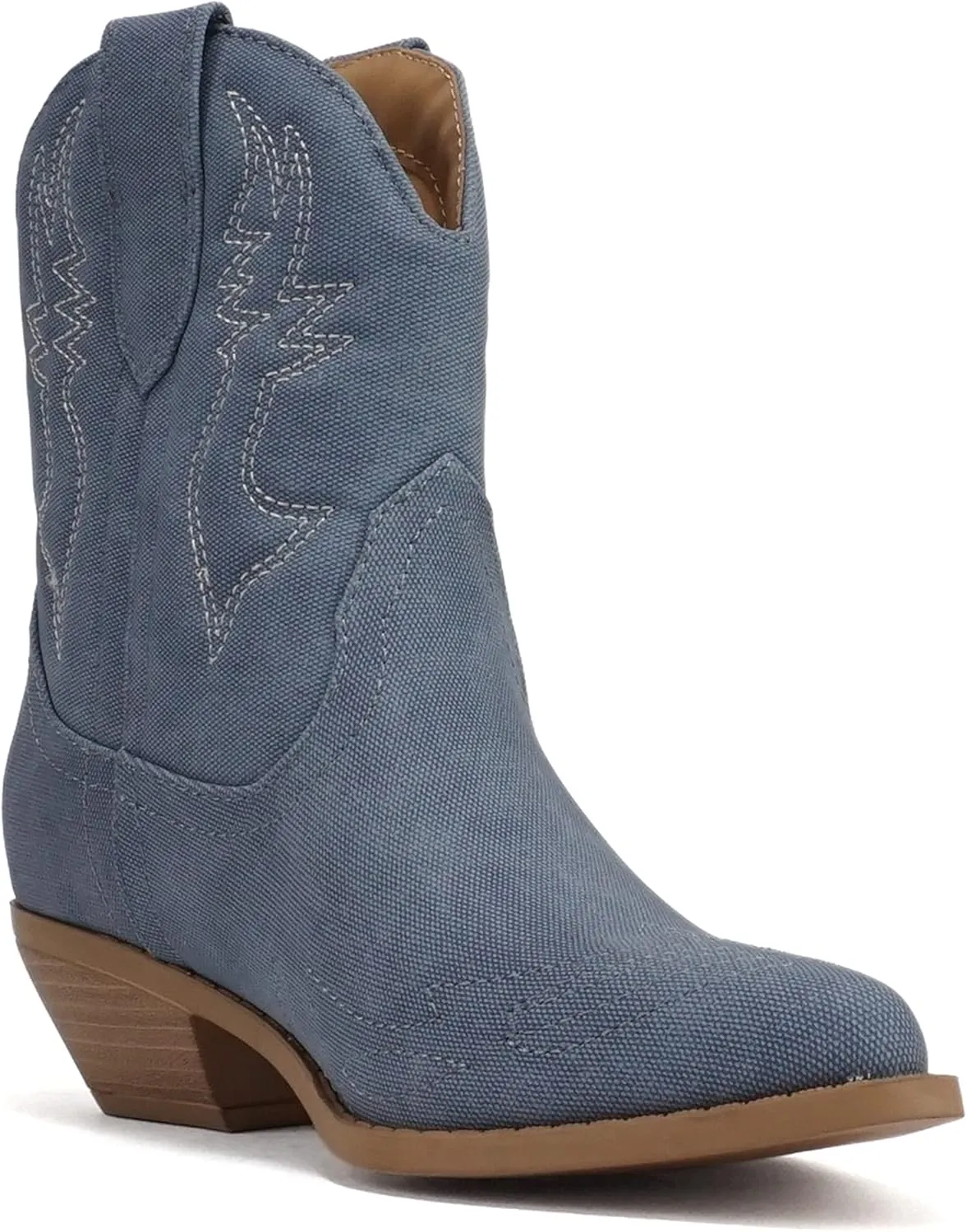 Soda Women Cowgirl Cowboy Western Stitched Ankle Boots Pointed Toe Short Booties Rigging-S (Wide Fit Available)