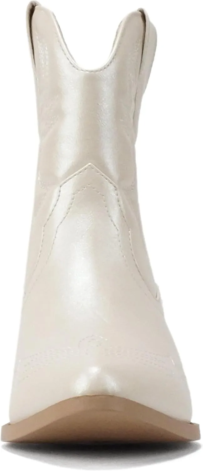 Soda Women Cowgirl Cowboy Western Stitched Ankle Boots Pointed Toe Short Booties Rigging-S (Wide Fit Available)