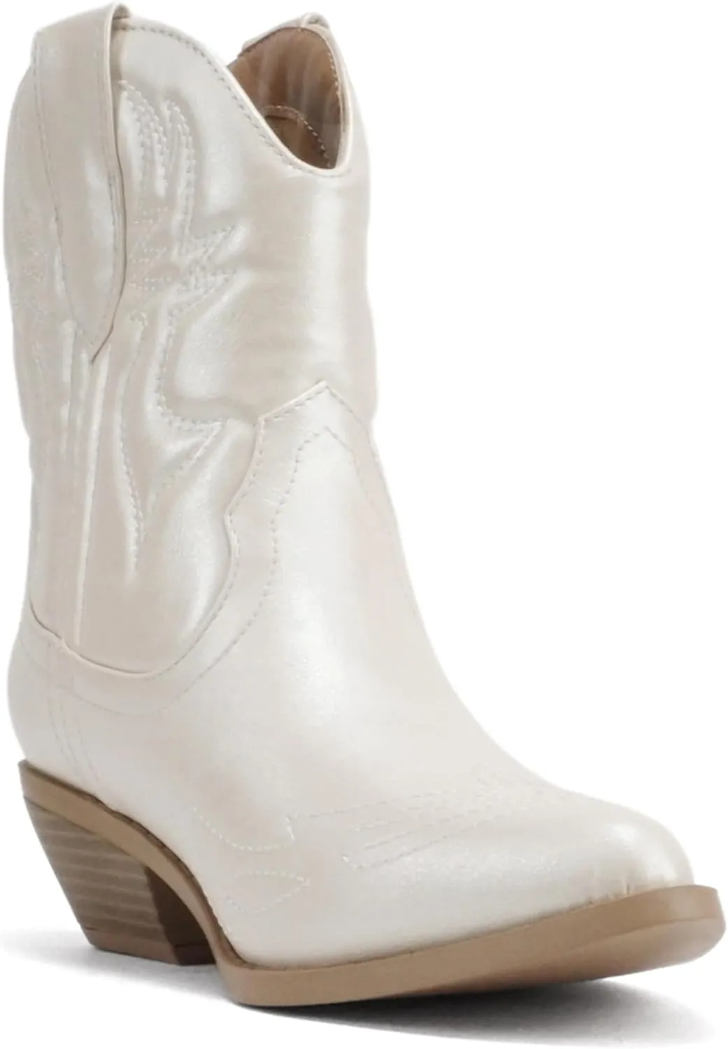 Soda Women Cowgirl Cowboy Western Stitched Ankle Boots Pointed Toe Short Booties Rigging-S (Wide Fit Available)