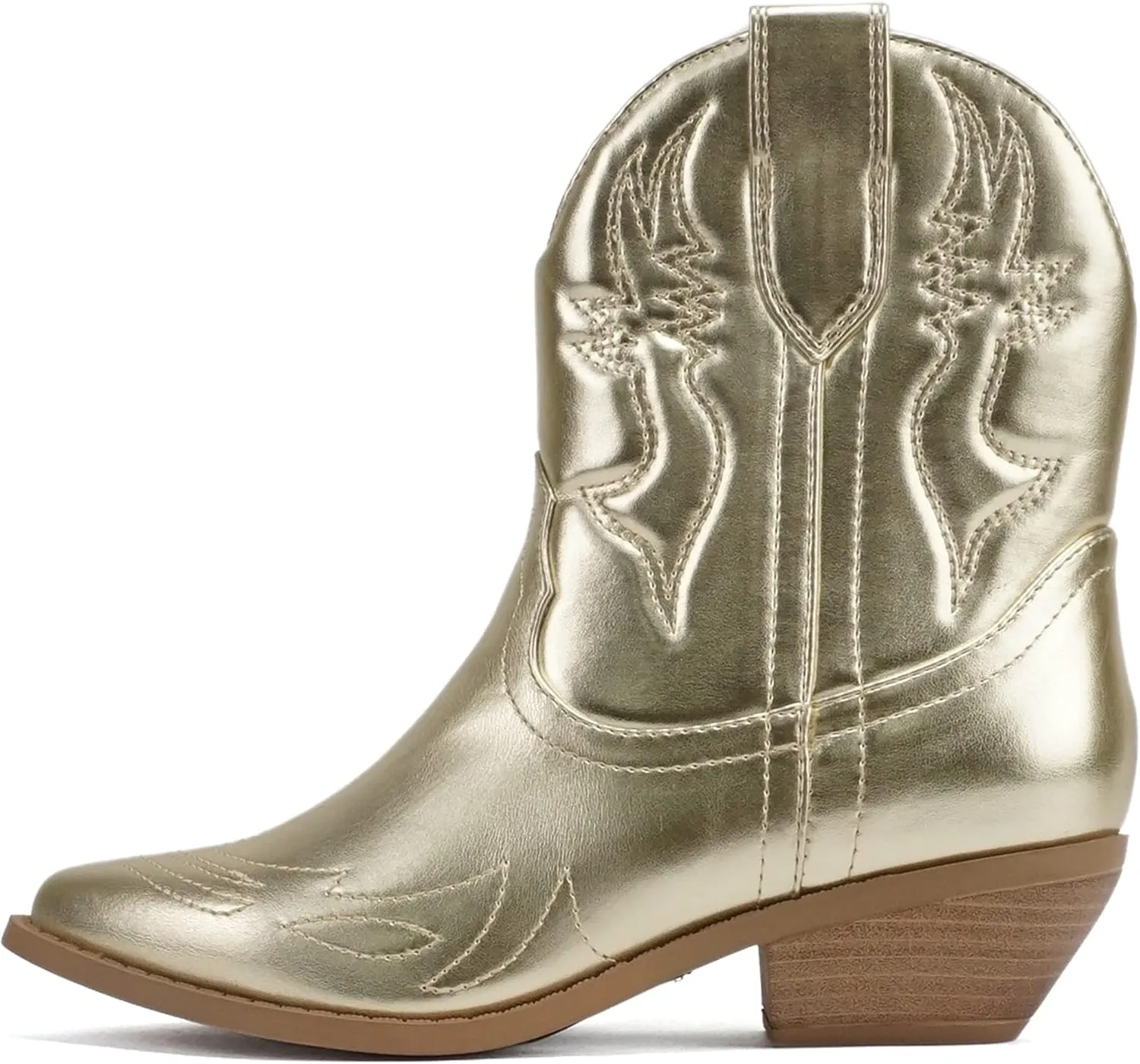 Soda Women Cowgirl Cowboy Western Stitched Ankle Boots Pointed Toe Short Booties Rigging-S (Wide Fit Available)