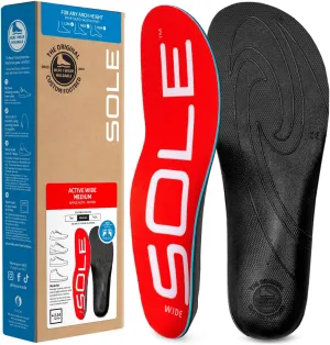SOLE Active Medium Wide Plantar Fasciitis Insoles, Men & Women - Arch Support Inserts for Foot Health and Heel Pain Relief, Orthotic Shoe Inserts Men & Women