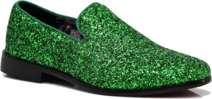 SPK04 Men's Vintage Glitter Dress Loafers Slip On Shoes Classic Tuxedo Dress Shoes