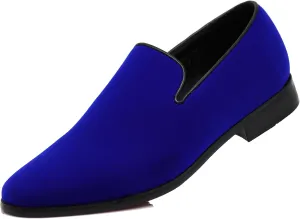 SPT03 Men's Vintage Plain Velvet Dress Loafers Slip On Shoes Classic Tuxedo Dress Shoes