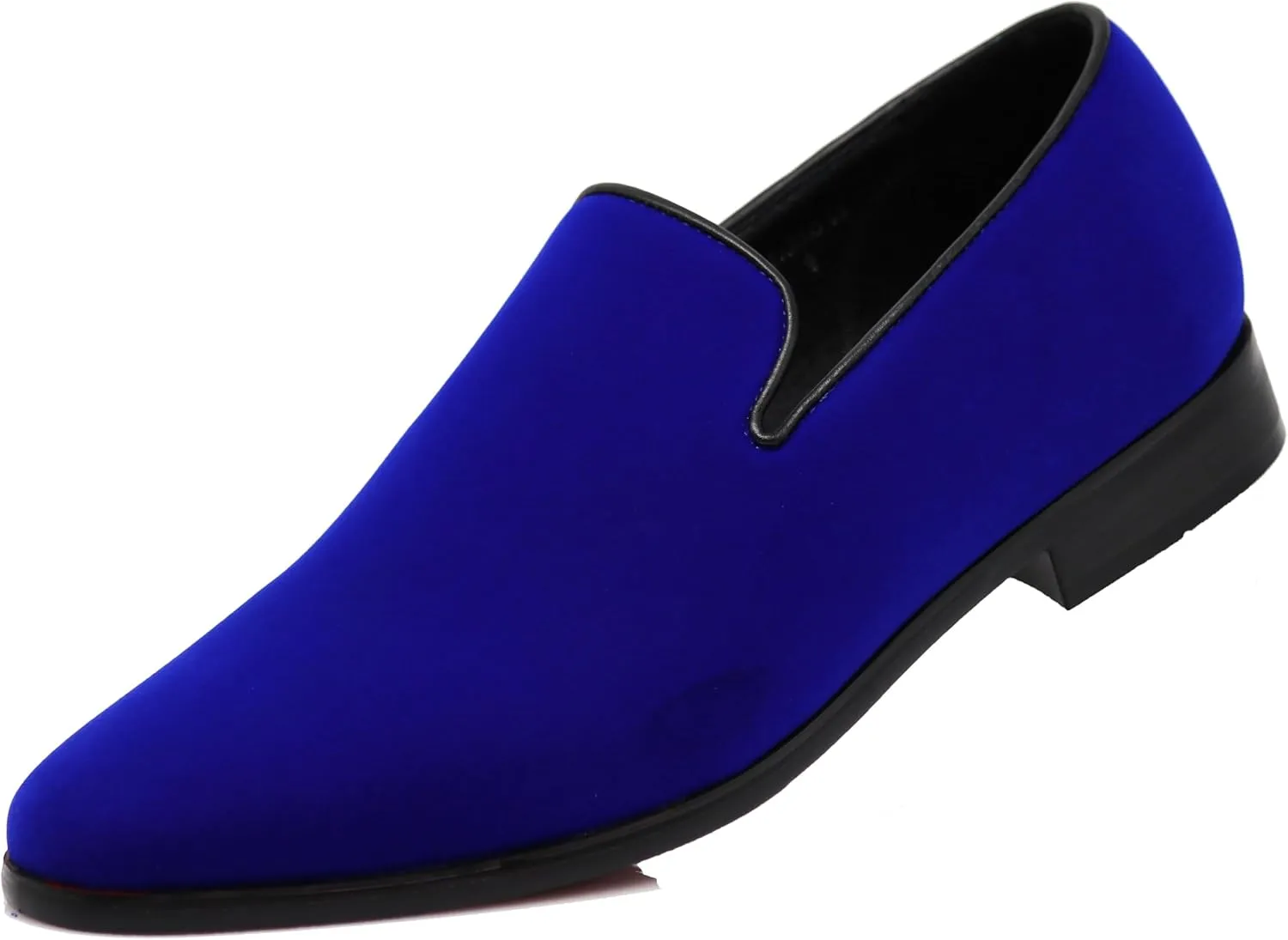 SPT03 Men's Vintage Plain Velvet Dress Loafers Slip On Shoes Classic Tuxedo Dress Shoes