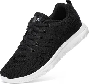 STQ Tennis Shoes Womens Sneakers Breathable Mesh Walking Shoes Arch Support Orthopedic Athletic Workout Gym Running Shoe for Travel Jogging Sports Cross Training