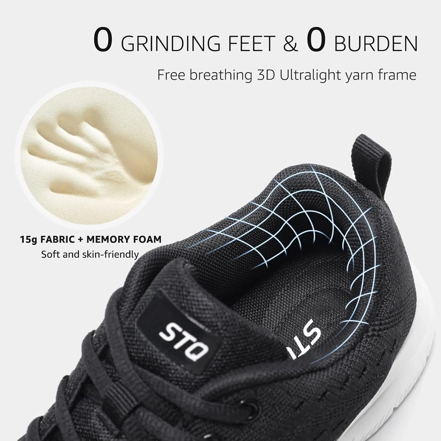 STQ Tennis Shoes Womens Sneakers Breathable Mesh Walking Shoes Arch Support Orthopedic Athletic Workout Gym Running Shoe for Travel Jogging Sports Cross Training