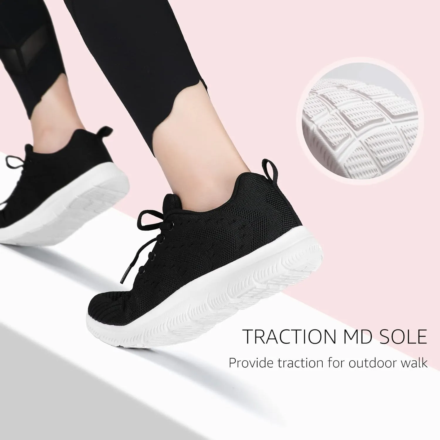 STQ Tennis Shoes Womens Sneakers Breathable Mesh Walking Shoes Arch Support Orthopedic Athletic Workout Gym Running Shoe for Travel Jogging Sports Cross Training