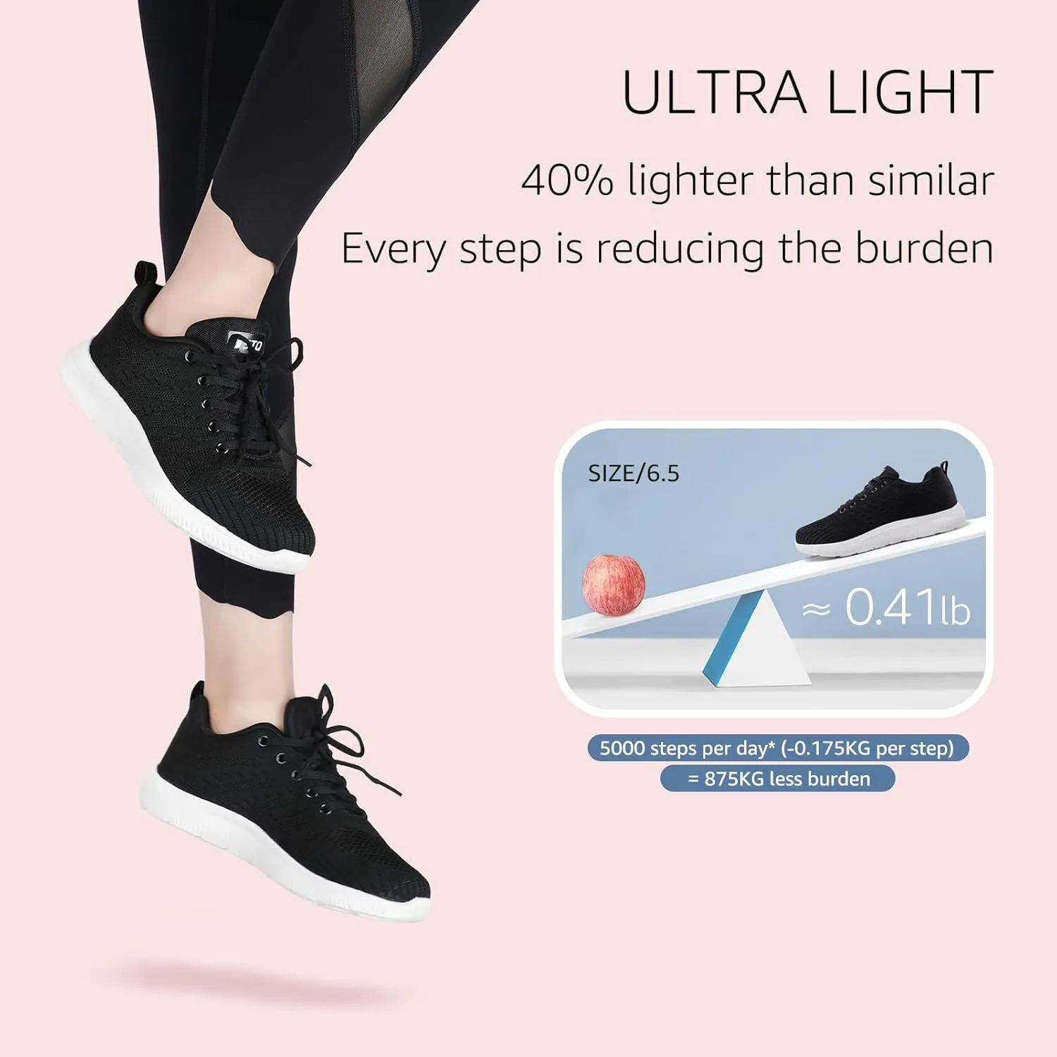 STQ Tennis Shoes Womens Sneakers Breathable Mesh Walking Shoes Arch Support Orthopedic Athletic Workout Gym Running Shoe for Travel Jogging Sports Cross Training