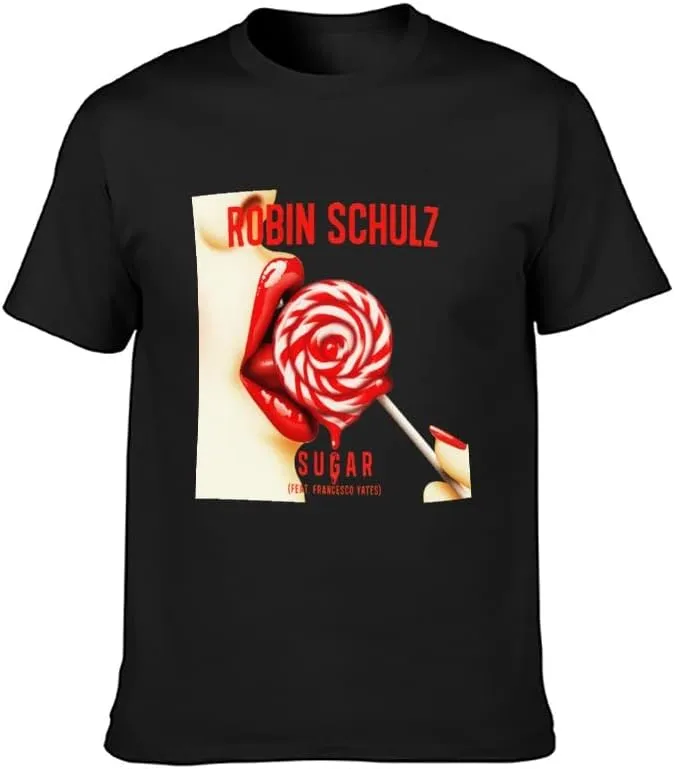Sugar Robin Schulz Featuring Francesco Yates Art Men's T-Shirt Unisex Black Clothing Tee