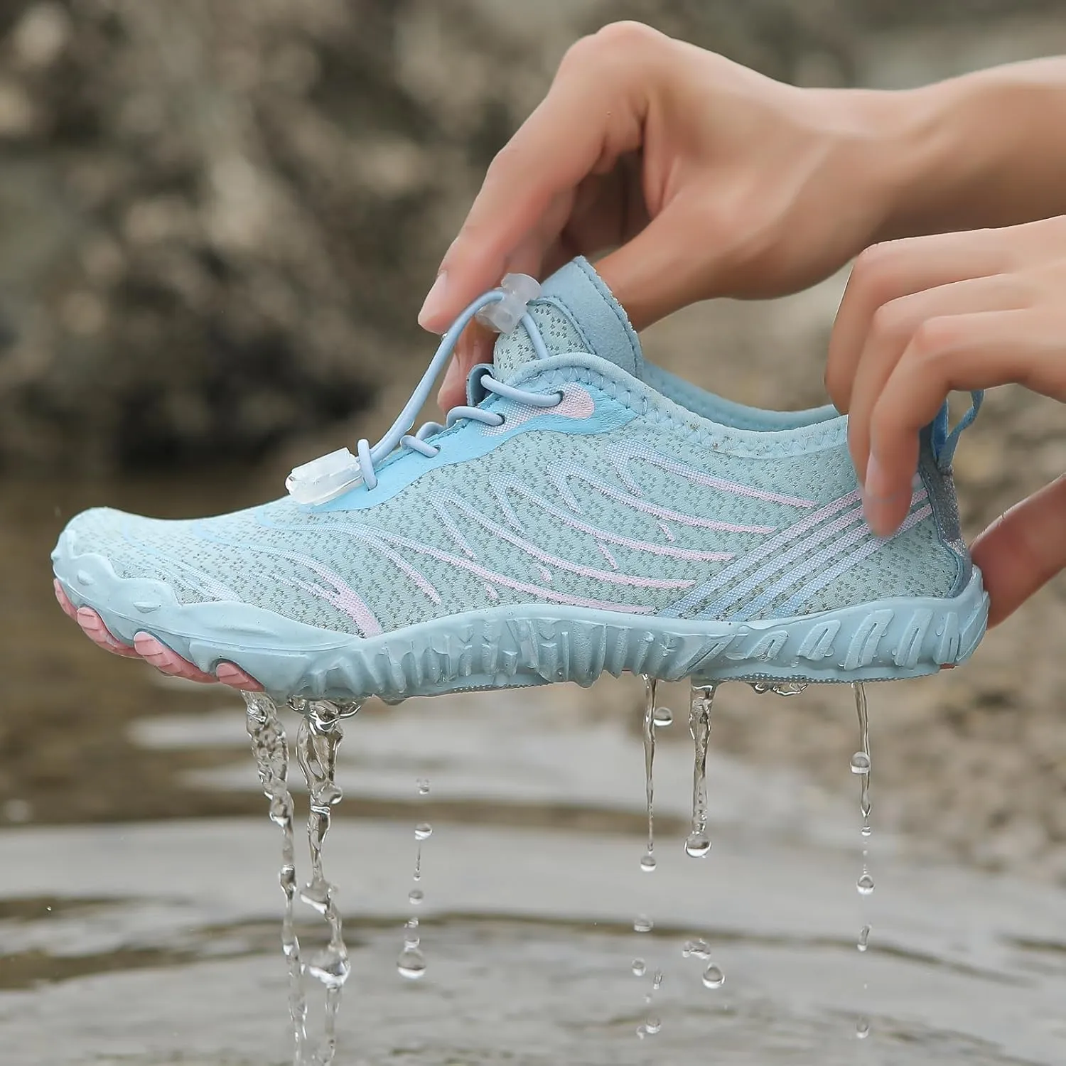 Summer Barefoot Shoes Women Comfortable Grounding Shoes with Copper Barefoot Shoe Quick Dry Breathable Non-Slip Athletic Footwear Soft Athletic Hiking Water Sports Sneaker