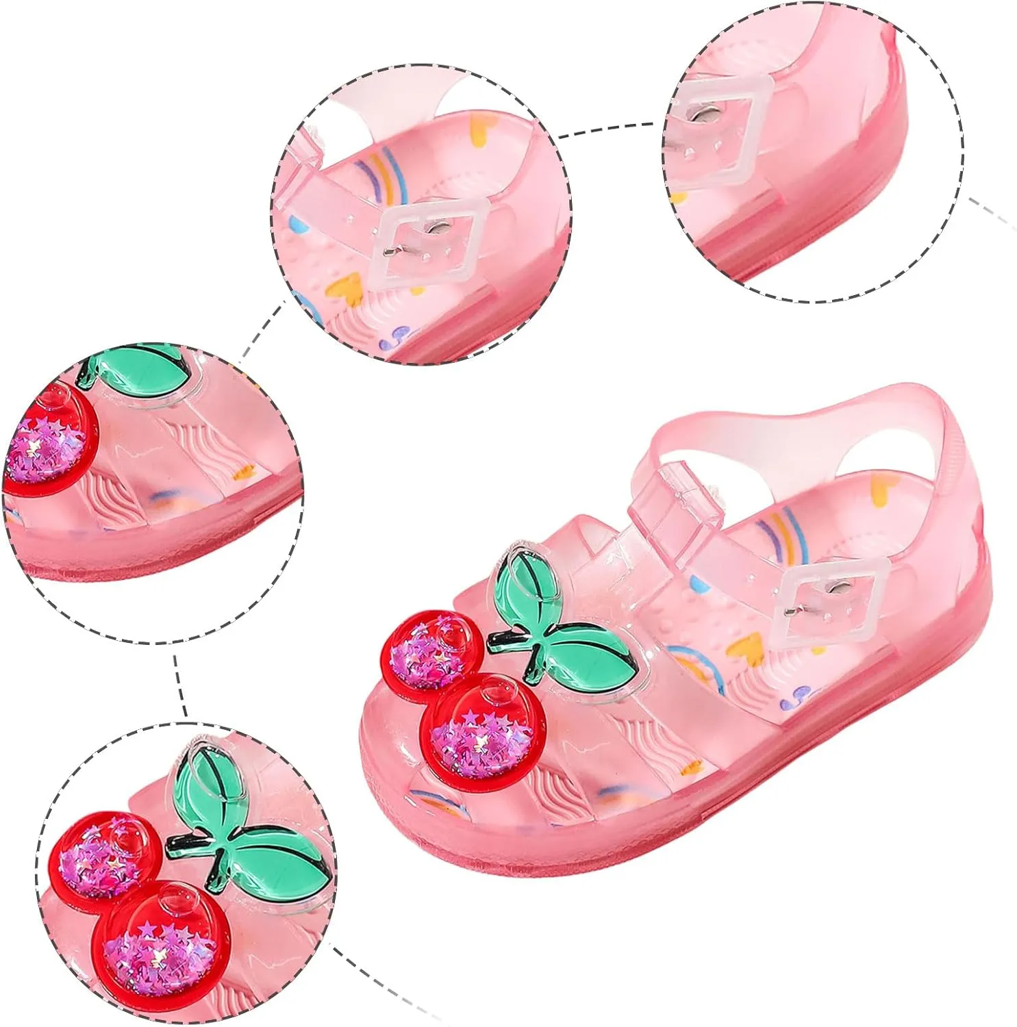 Summer Sandals Athletic Children's Jelly Sandals For Girls And Babies Wading Beach Shoes Non Slip Closed Toe Soft
