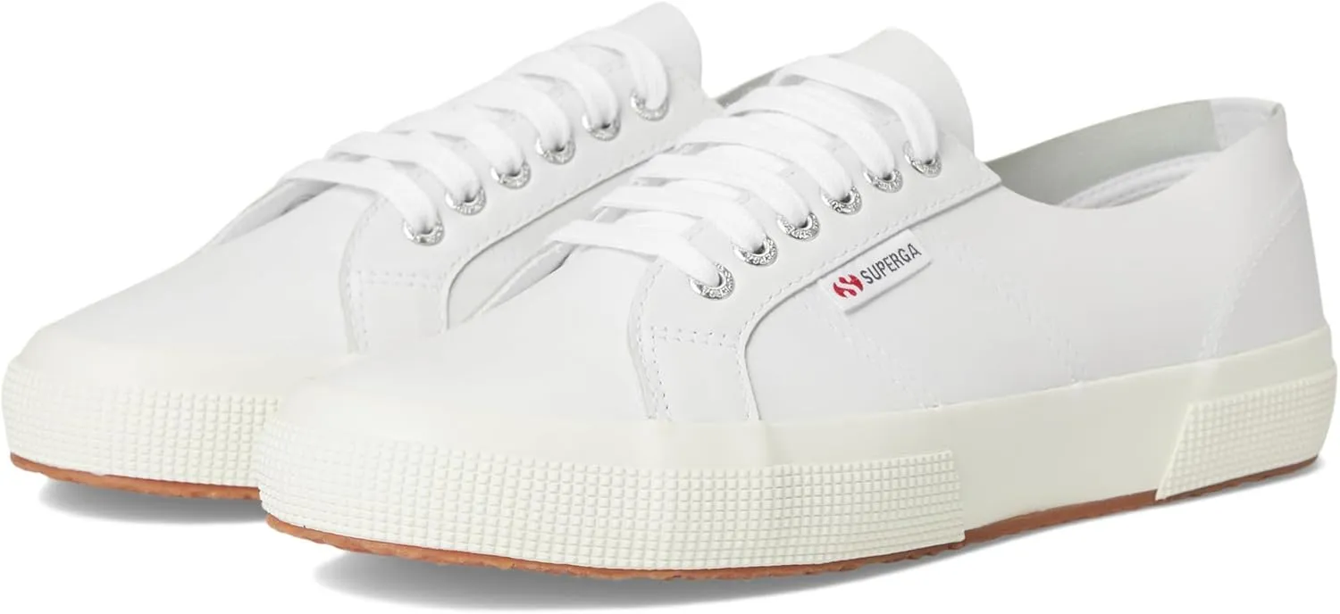 Superga Unisex 2750 Unlined Nappa Sneaker, Optical White/Silver/Favorio, 9.5 US Men