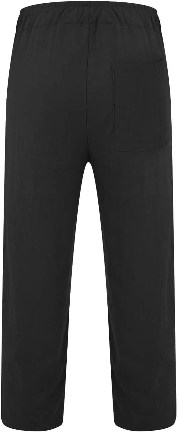 Tactical Pants for Men Quick Dry Cotton Linen Flex Beach Jogging Trousers Travel Hiking Summer Pants