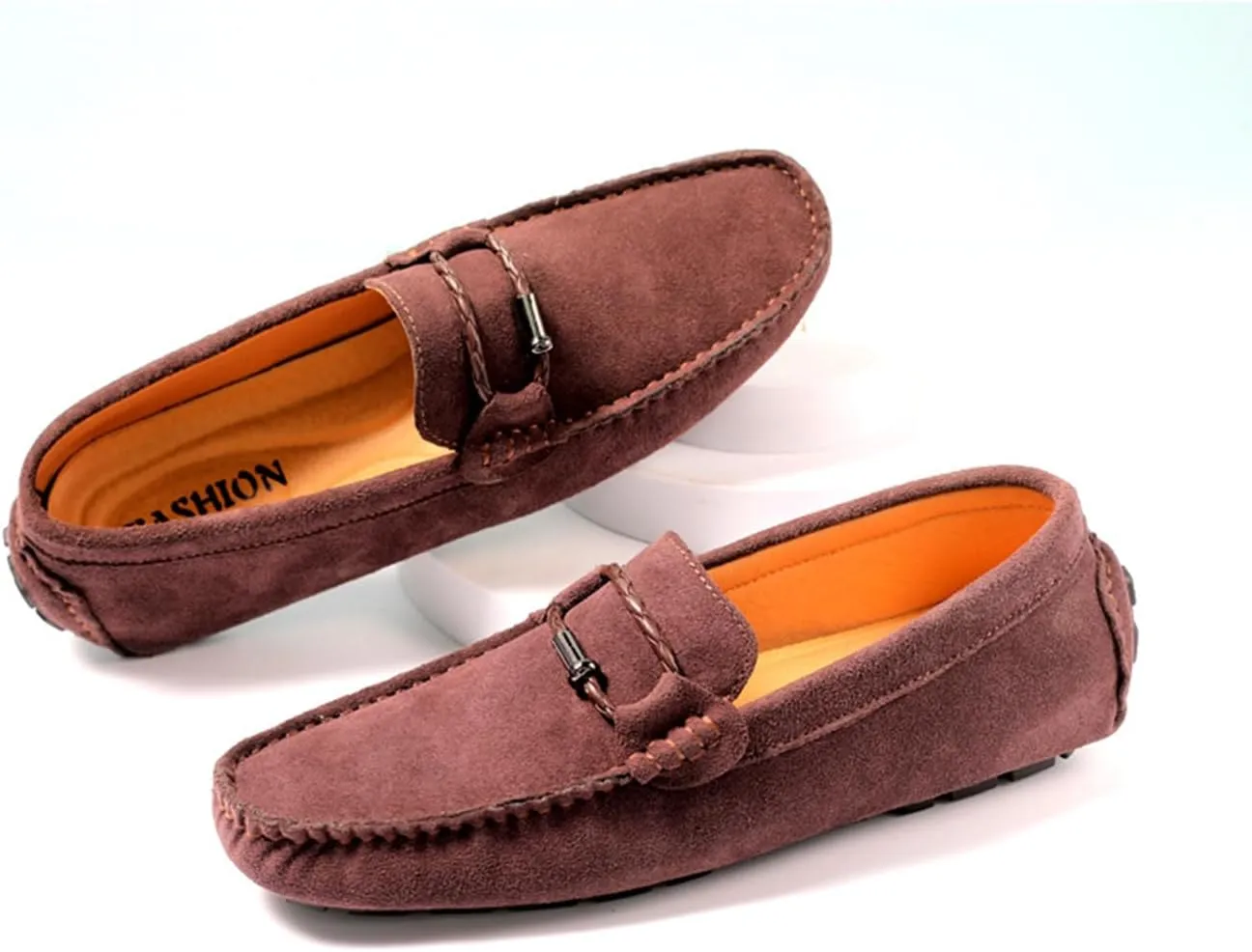 TangDao Men’s Loafers Slip On Shoes, Suede Cowhide Moccasins Boat Shoes, Casual Walking Driving Shoes for Spring Autumn