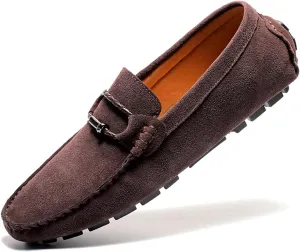 TangDao Men’s Loafers Slip On Shoes, Suede Cowhide Moccasins Boat Shoes, Casual Walking Driving Shoes for Spring Autumn