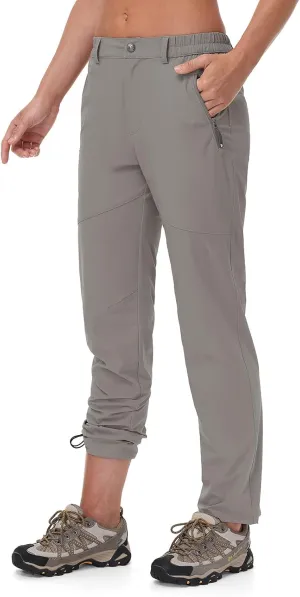 TBMPOY Women's Lightweight Hiking Pants Water Resistant Quick Dry Travel Work Camping Fishing Pants Zipper Pockets