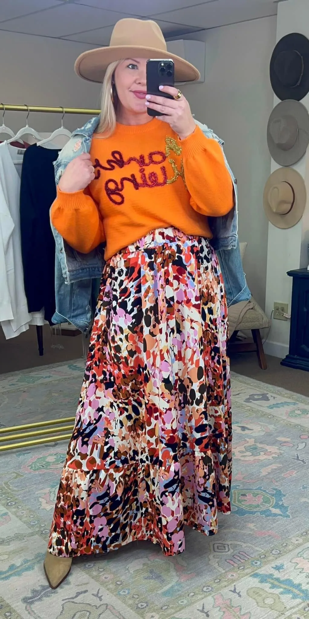 Thanksgiving Ombre Tinsel Script Sweater