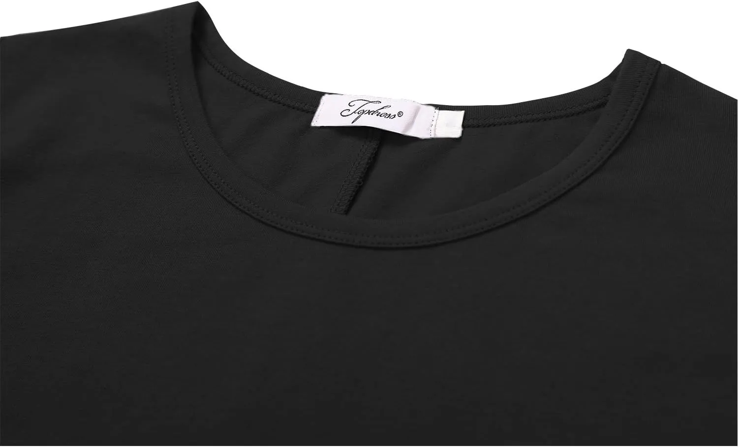 Topdress Women's Swing Tunic Tops 3/4 Sleeve Loose T-Shirt Dress