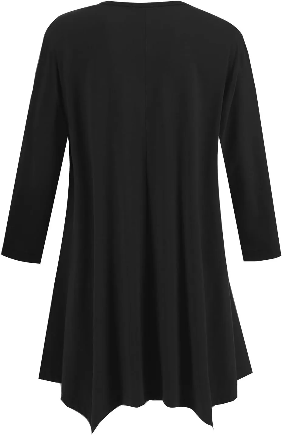Topdress Women's Swing Tunic Tops 3/4 Sleeve Loose T-Shirt Dress