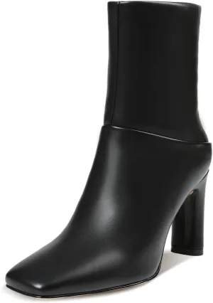 Uacllcau Ankle Boots for Women Square Toe High Heel Block Mid Calf Side Zipper Short Booties Gogo Fashion Fall Winter Boots