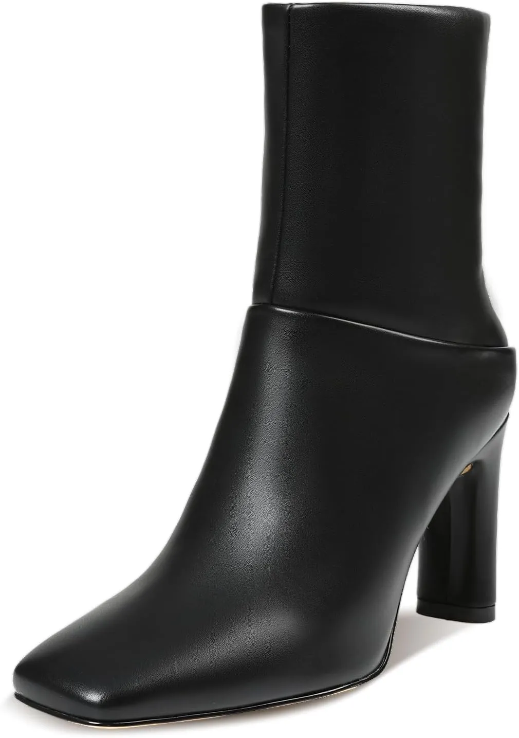 Uacllcau Ankle Boots for Women Square Toe High Heel Block Mid Calf Side Zipper Short Booties Gogo Fashion Fall Winter Boots