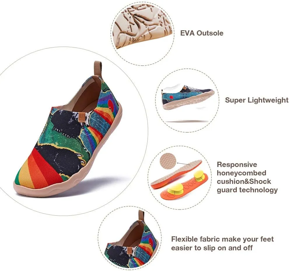 UIN Women's Slip-On Shoes Comfortable Breathable Knit Casual Footwear Stylish Travel-Friendly Loafers