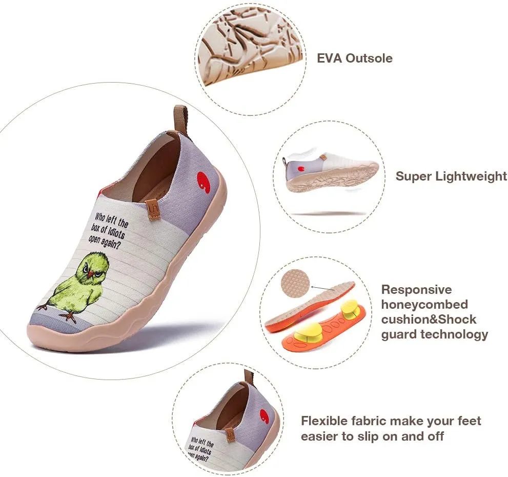 UIN Women's Slip-On Shoes Comfortable Breathable Knit Casual Footwear Stylish Travel-Friendly Loafers