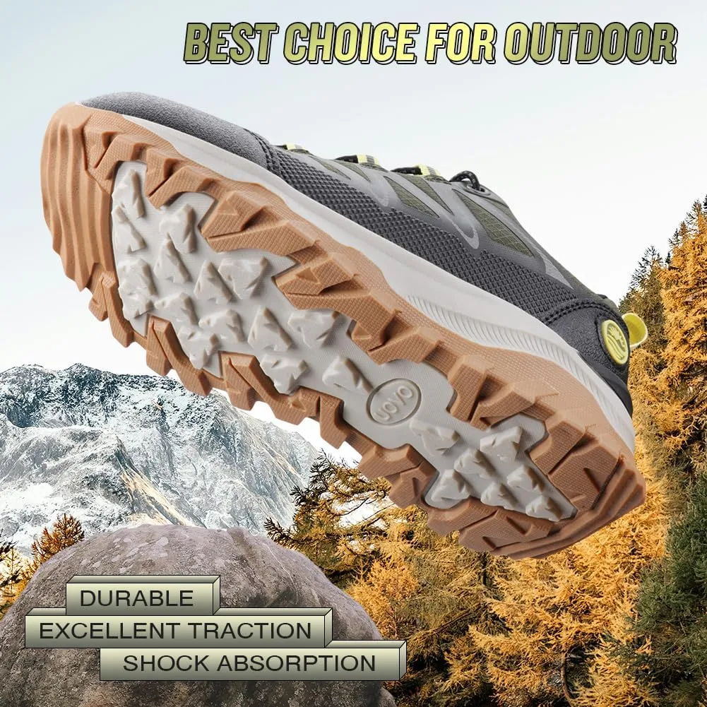 UOVO Girls Boys Hiking Shoes Boys Girls Waterproof Sneakers Kids Running Tennis Outdoor Shoes Non-Slip Lightweight