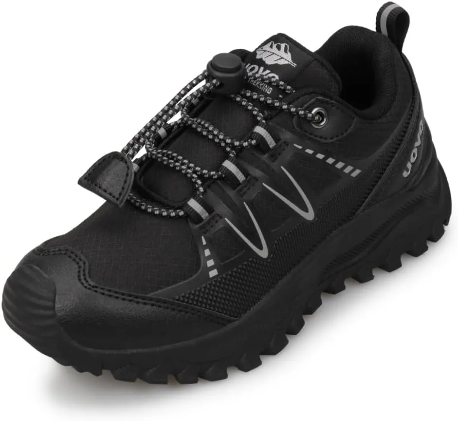 UOVO Girls Boys Hiking Shoes Boys Girls Waterproof Sneakers Kids Running Tennis Outdoor Shoes Non-Slip Lightweight