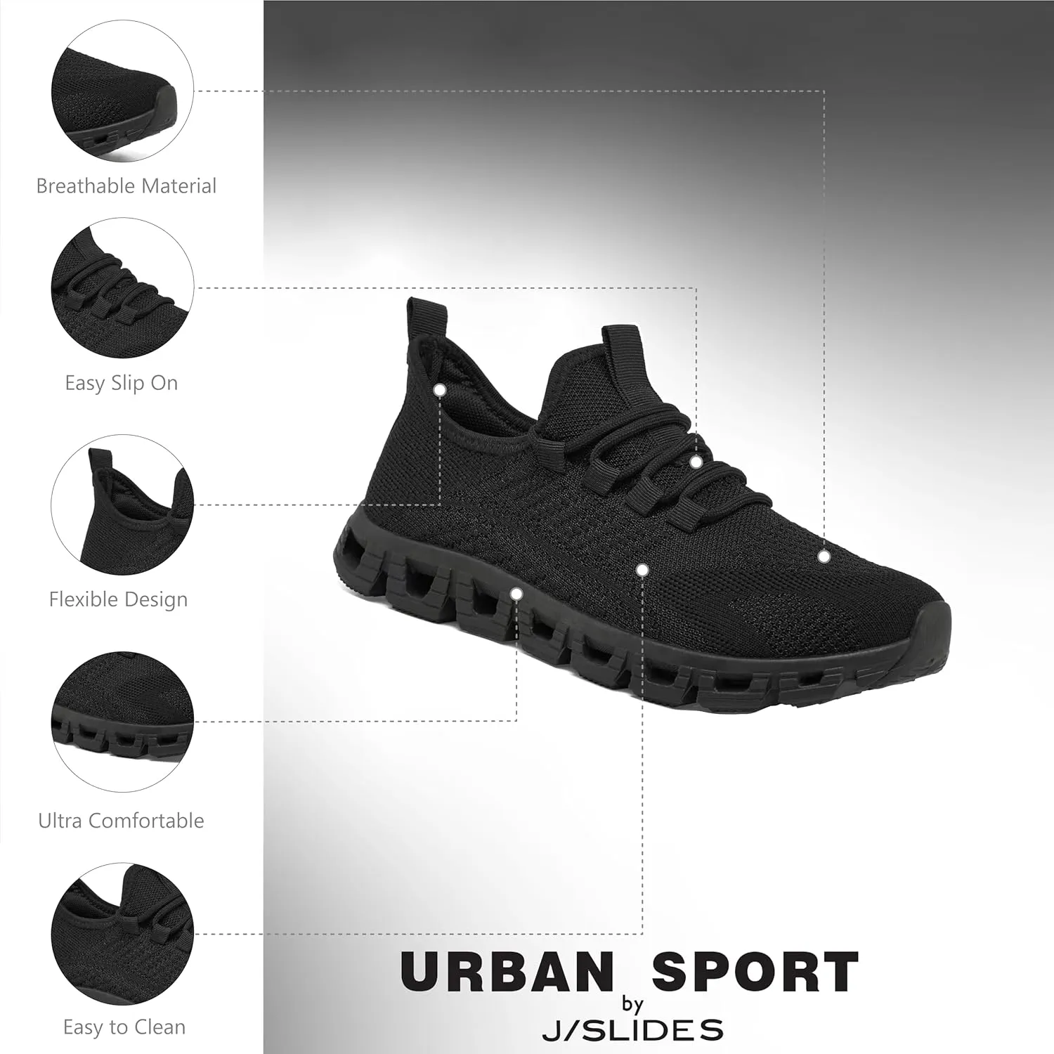 Urban Sport by J/Slides Cooper Women’s Athleisure Sneaker | Lightweight Casual Walking Shoes | All-Day Comfort Sneakers