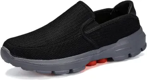URLECHS Men's Lightweight Comfortable Slip-On Loafers,Microfiber High Elasticity Cushioning Anti-Slip Athletic Walking Shoes Casual Fashion Breathable Tennis Shoes Running Shoes
