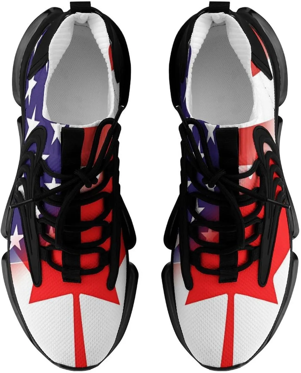 U.S. Canada Flag Men's Tennis Shoes Fashion Athletic Sneakers for Sport Walking Running Workout