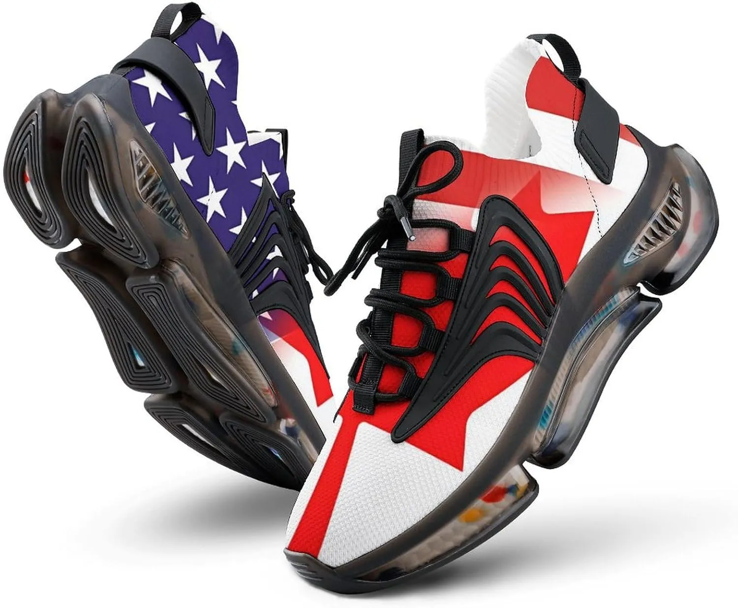 U.S. Canada Flag Men's Tennis Shoes Fashion Athletic Sneakers for Sport Walking Running Workout