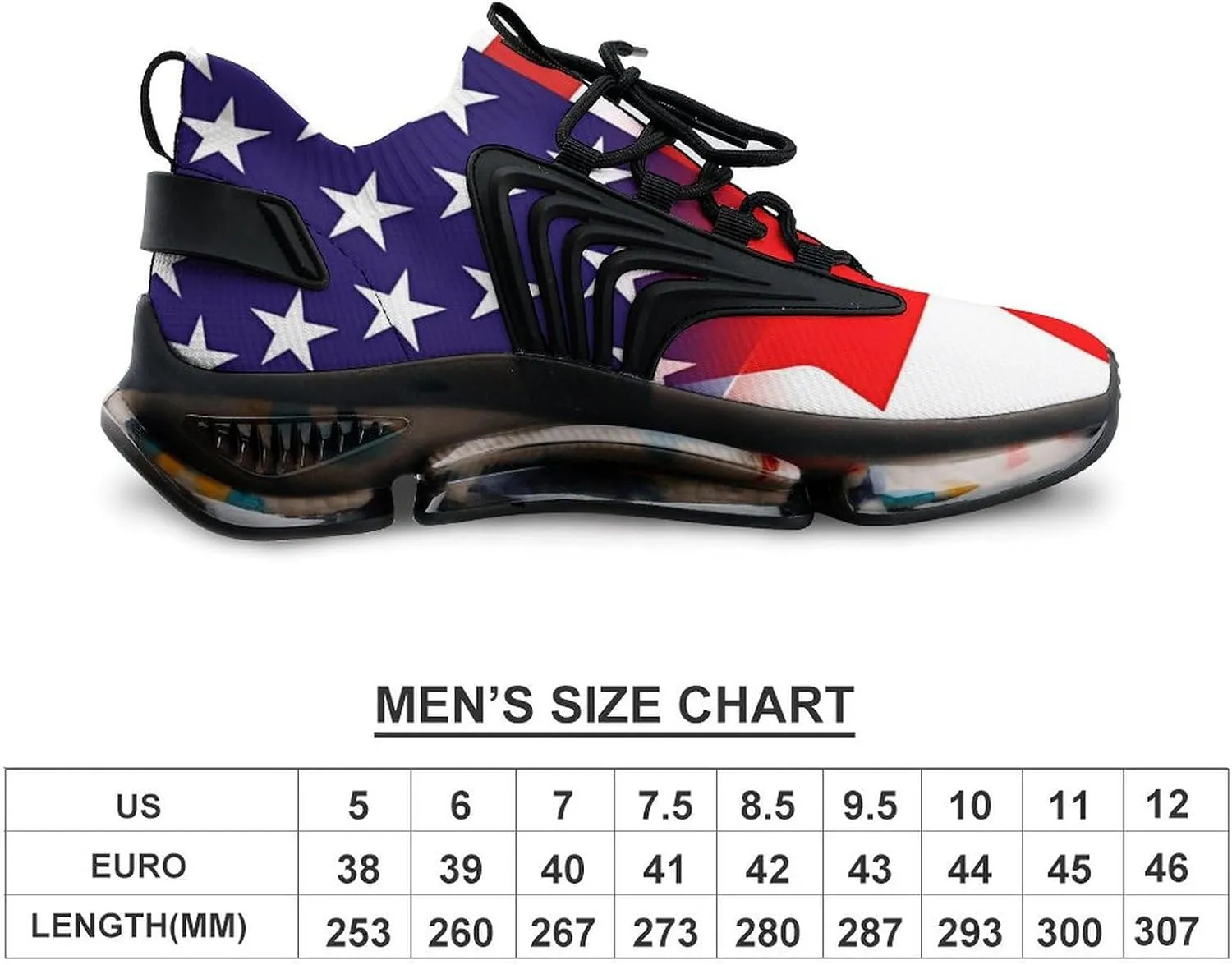 U.S. Canada Flag Men's Tennis Shoes Fashion Athletic Sneakers for Sport Walking Running Workout