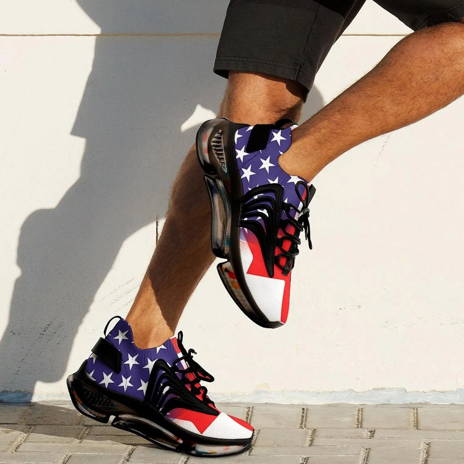 U.S. Canada Flag Men's Tennis Shoes Fashion Athletic Sneakers for Sport Walking Running Workout