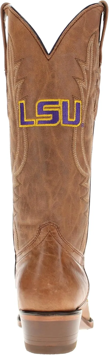 Vaccari Women's Paige Genuine Leather & Collegiate Embroidery Snip Toe Cowgirl Boots