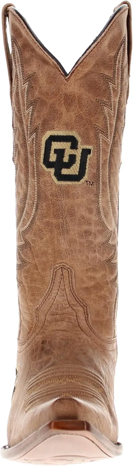 Vaccari Women's Paige Genuine Leather & Collegiate Embroidery Snip Toe Cowgirl Boots