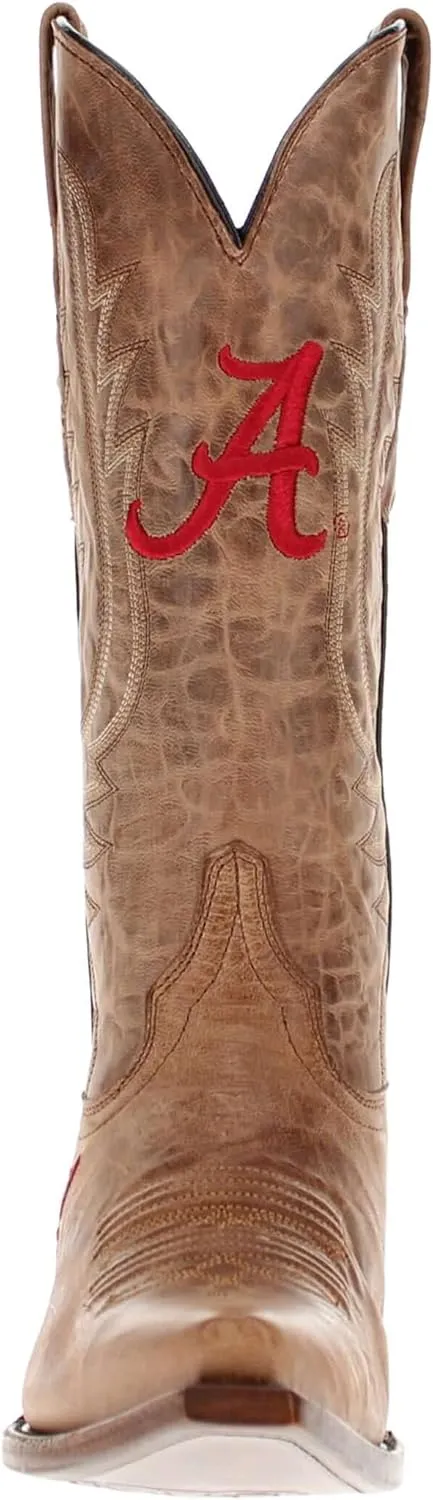 Vaccari Women's Paige Genuine Leather & Collegiate Embroidery Snip Toe Cowgirl Boots
