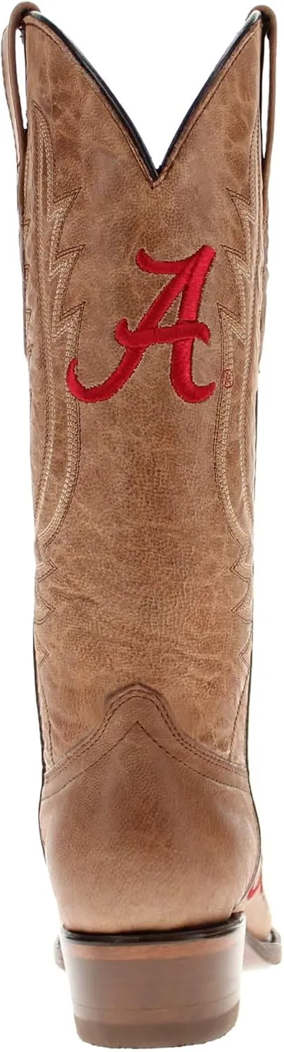 Vaccari Women's Paige Genuine Leather & Collegiate Embroidery Snip Toe Cowgirl Boots
